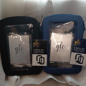 Black and Blue Cosmetic Bag Duo
